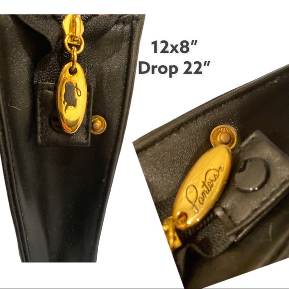 black leather constructed slim style medium size crossbody bag - Picture 7 of 7